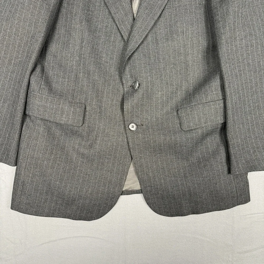 Vintage Levi's Men's 42R Suit Coat Action Business Class Jacket Gray Striped USA